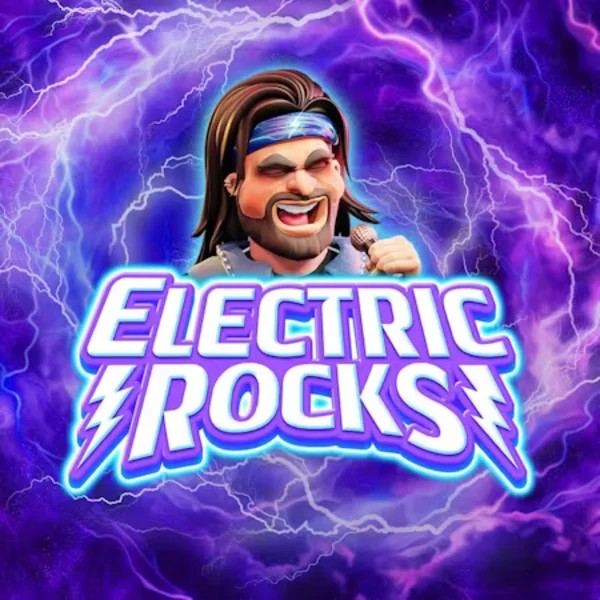 Electric Rocks slot logo by Inspired Gaming at Gambloria Casino