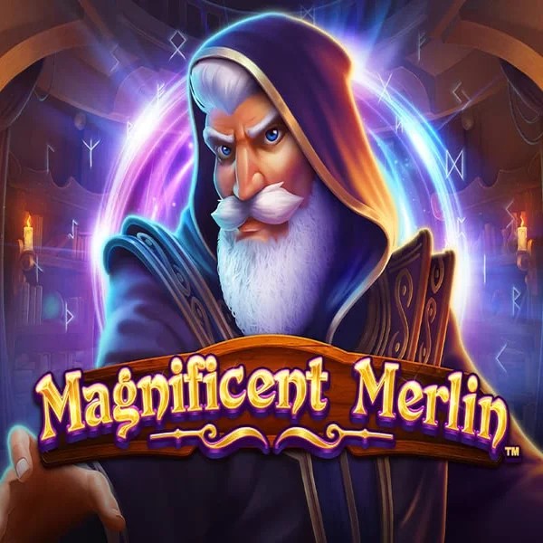 Magnificent Merlin slot logo by Greentube at Gambloria Casino
