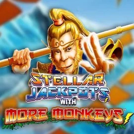 Stellar Jackpots with More Monkeys online game logo by Lightning Box Game on gambloriaa.com